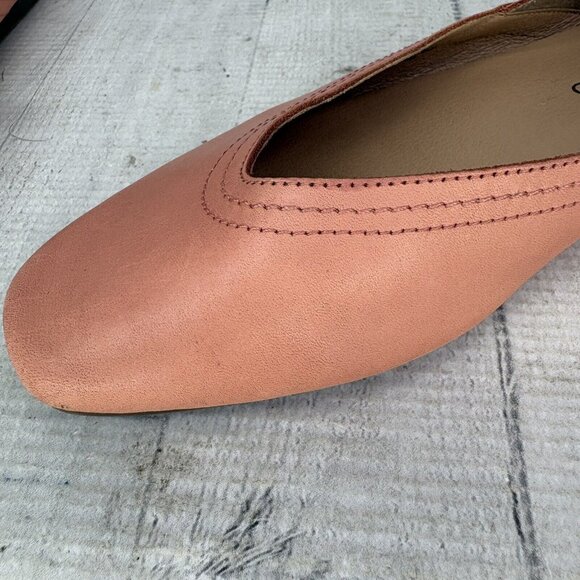 Lucky Brand ALBA Hazel Salmon Leather Slip On Square Toe Ballet Flat Shoe Sz 7 M - Picture 14 of 16